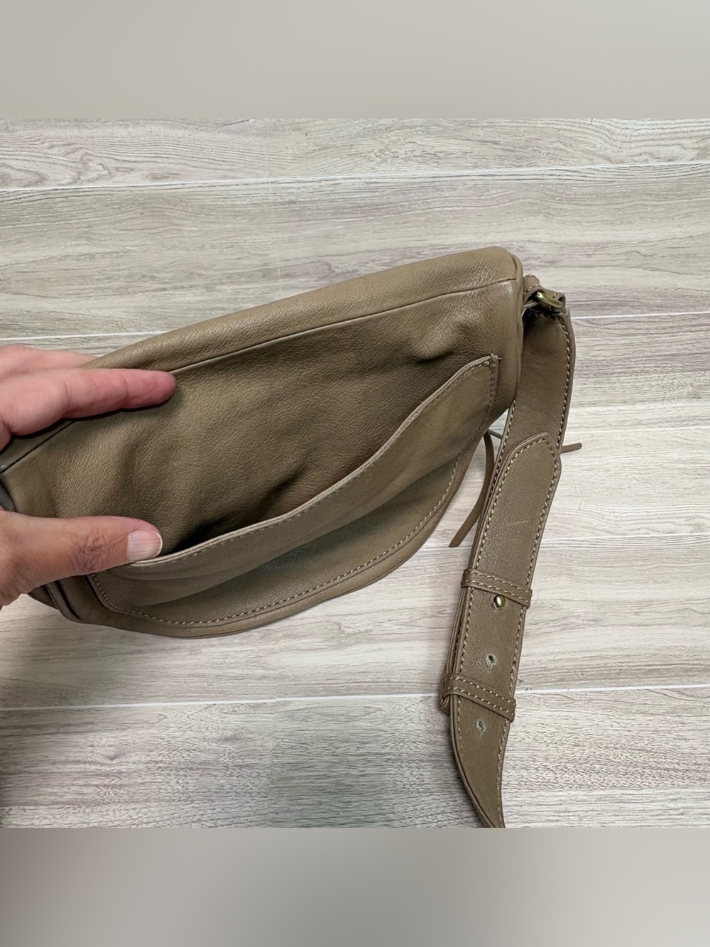 HOBO Taupe Leather Belt Bag - Picture 6 of 14